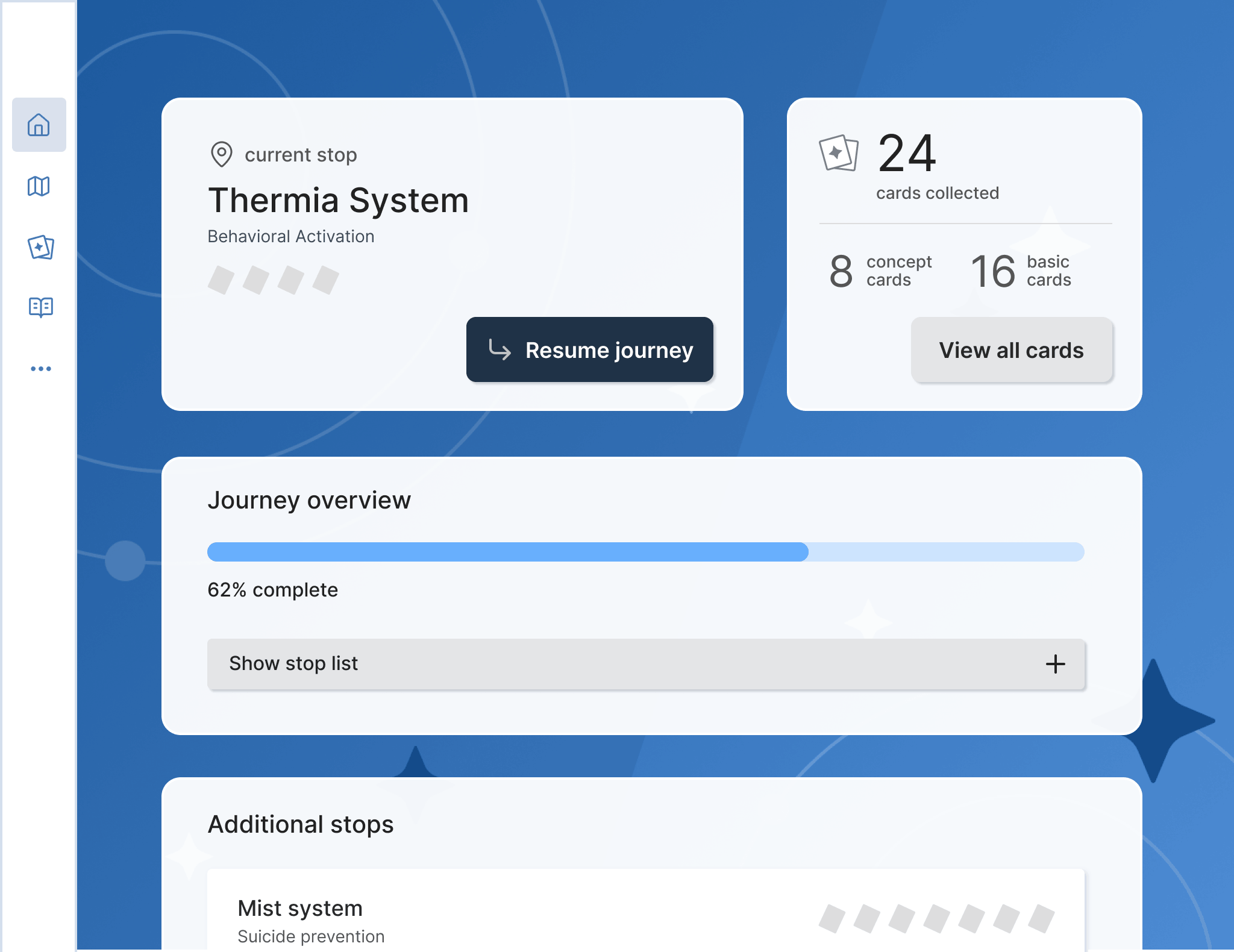 an example home screen used to test out UI theme